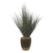 30" Potted Silk Grass Plant with Glazed Vase in Green