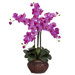Phalaenopsis with Decorative Vase Silk Flower Arrangement in Orange