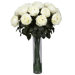 Fancy Rose Silk Flower Arrangement in White