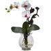 Mini Phalaenopsis with Fluted Vase Silk Flower Arrangement in White