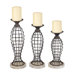 Beachcomber MDF and Metal Candlesticks (Set of 3)