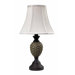 Distressed Aged Ceramic Glaze Mini Table Lamp in Green and Antique Bronze