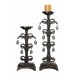 Teak Crystal Drop Candlestick