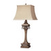 Wood Table Lamp with Metal Edging