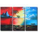 Hand Painted 'Perfect Paradise' Canvas Art