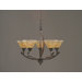 Bow 5 Light Up Chandelier with Crystal Glass Shade