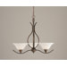 Swoop 3 Up Light Chandelier with Bubble Glass Shade