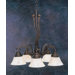 Wave 5 Light  Chandelier with Italian Marble Glass Shade