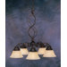 Jazz 5 Light  Chandelier withMarble Glass Shade