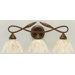 Leaf 3 Light Bathroom Vanity with Gold Ice Glass