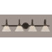 Curl 4 Light Bathroom Vanity with Italian Bubble Glass Shade