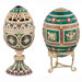 The Emerald Collection Faberge-Style Enameled Redonka and Minishka Egg Set