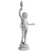 Lighting the Heavens Grande Right Arm Raised Cherub Sentinel Statue