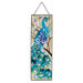 Peacock's Pageantry Hand-Painted Art Glass Panel