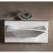 Isabella Wall Mount Bathroom Sink with Rectangular bowl and Integral Rear Center Drain in White