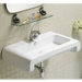 Isabella Rectangular Wall Mount Bathroom Sink with Overflow and Rear Center Drain in White