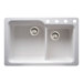 Farmhaus Fireclay Dynastyhaus Bowl and a Half Drop in Fireclay Kitchen Sink