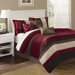 Boulder Stripe 7 Piece Comforter Set in Red