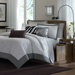 Sasha 6 Piece Jacquard Duvet Set in Gray