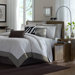 Sasha 7 Piece Jacquard Comforter Set in Gray