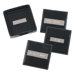 2" Engraved Plate Square Coasters in Black