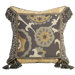 Espresso Pillow with Cord , Braid and Tassel Fringe