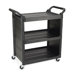 Service Cart with 3 Shelves in Black
