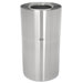 Two-Piece Open Top Indoor Receptacle in Satin Aluminum