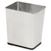 Rectangular Steel Wastebasket in Stainless Steel
