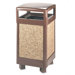 Aspen Series Hinge Top Receptacle, Square, Steel, 29gal, BN                                                                  