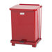 Defenders Biohazard Step Can, Square, Steel, 7gal, Red