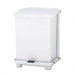 Defenders Biohazard Step Can, Square, Steel, 7gal, White