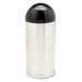 Designer Line Fire-Safe Receptacle, Rnd, Steel, 15gal, BK/BS