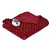 Oversized Soft Swirl Electric Heated Warming Throw in Garnet Red