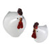 Small Opaque Glass Hen in Red and White