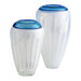 Large Swirl Vase in Cyan Blue and White