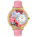 Unisex Shopper Mom Pink Leather and Goldtone Watch in Gold