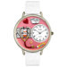 Unisex Nurse Red White Skin Leather and Silver Tone Watch