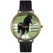 Unisex Gypsy Vanner Horse Photo Watch with Black Leather