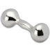 New Generation Dumbbell Sterling Silver Baby Rattle