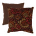 Flocked Floral Throw Pillow