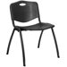 Hercules Series Polypropylene Stack Chair in Black