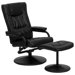 Contemporary Soft Leather Recliner and Ottoman