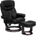 Contemporary Leather Recliner and Ottoman