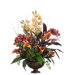 31" Cymbidium, Phalaenopsis, Calla Lily and Berry Floral Arrangement with Urn