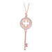 Clover in Circle Key Pendant in Rose Gold and Silver