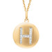 Round Initial H Pendant in Yellow Gold