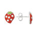Sterling Silver and Enamel Strawberry Earring