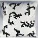Faux Suede Pillow with All Over Sequin Design in Ivory and Black