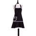 Black with White Bias Bib Carmen Apron